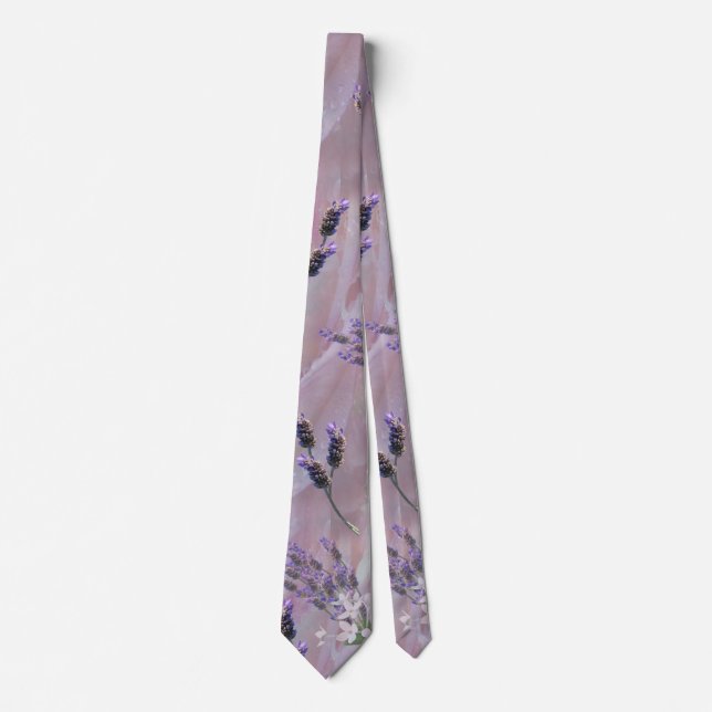 Tuberose & Lavender Blooms Neck Tie (Front)