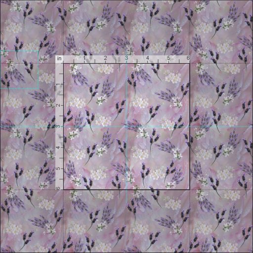 Tuberose & Lavender Blooms on Rose petals Fabric