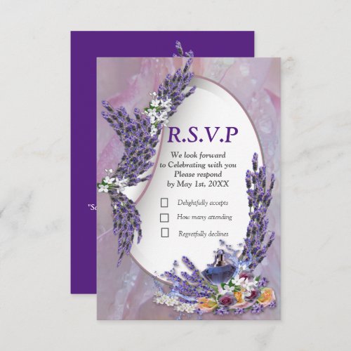 Tuberose  Lavender Blooms RSVP Card