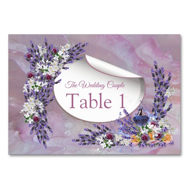 Tuberose & Lavender Blooms Table Number (Front)