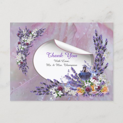 Tuberose  Lavender Blooms Thank You Announcement Postcard