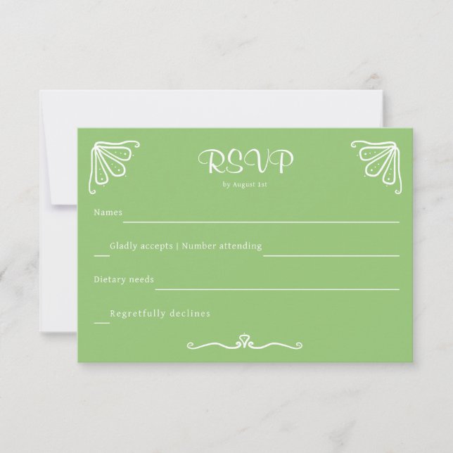 Tuberose Personalized Wedding RSVP Card (Front)