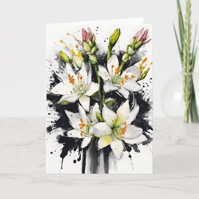 Tuberose - Watercolor flowers Card (Front)