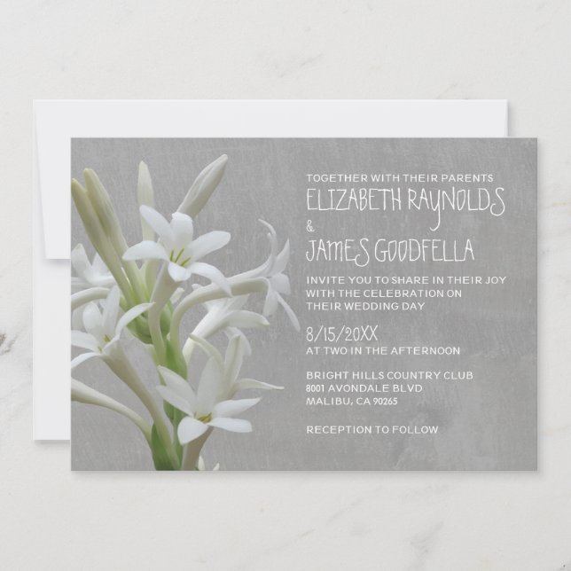 Tuberose Wedding Invitations (Front)