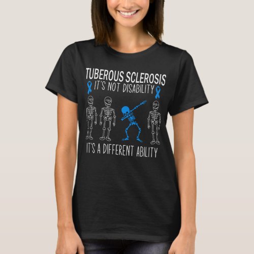 Tuberous Sclerosis Awareness Dabbing Blue Ribbon T_Shirt