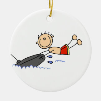 Tubing Stick Figure Ceramic Ornament