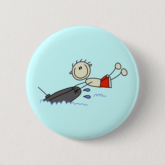Tubing Stick Figure Pinback Button (Front)