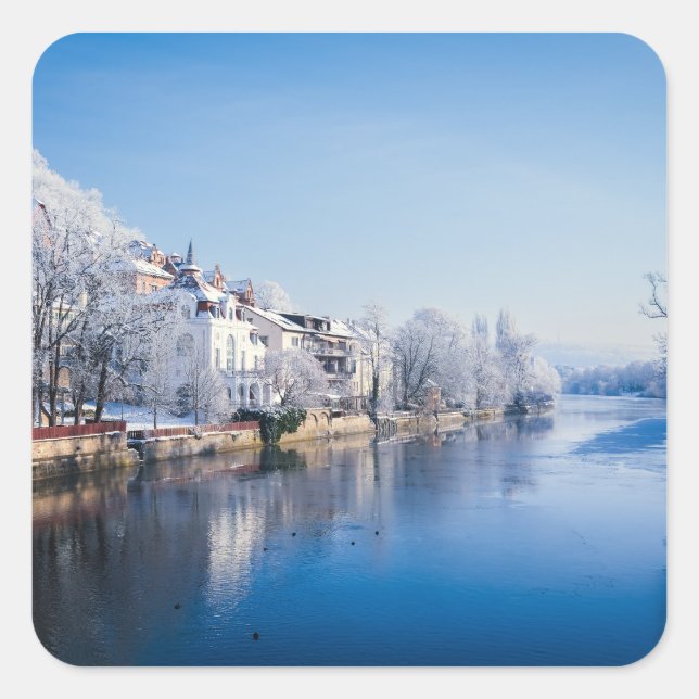 Tübingen, Germany after snowfall Square Sticker (Front)