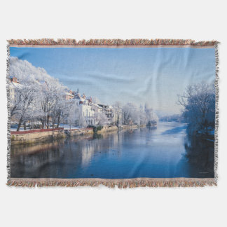 Tübingen, Germany after snowfall Throw Blanket