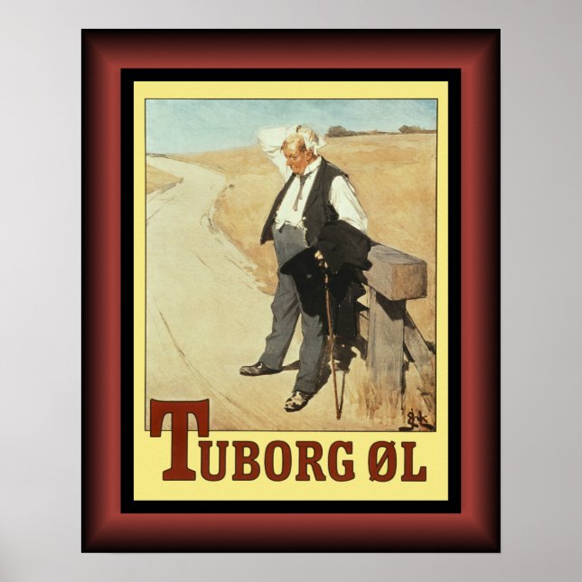  Tuborg ~ The Thirsty Man ~ Erik Henningsen ~  Poster (Front)
