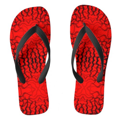 Tubular Black And Red Piping  Flip Flops