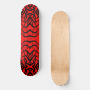 Tubular Black And Red Piping Skateboard