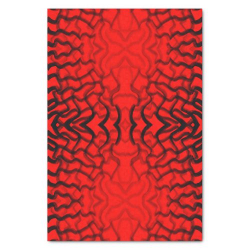 Tubular Black And Red Piping  Tissue Paper