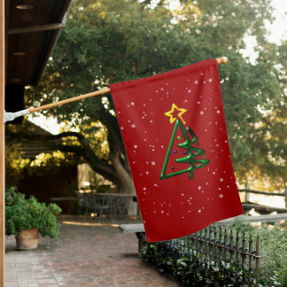 Tubular Chrome Christmas Tree House Flag