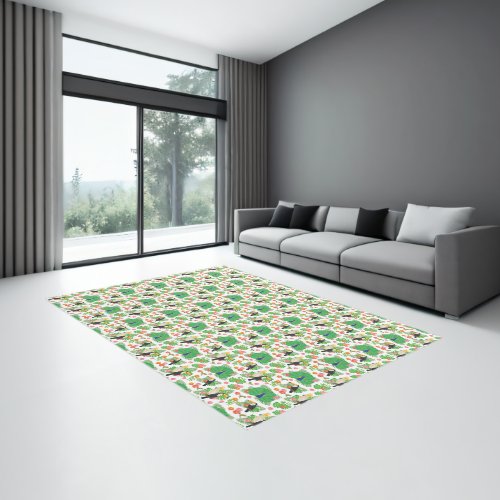 Tucan And Peacock Pattern Rug