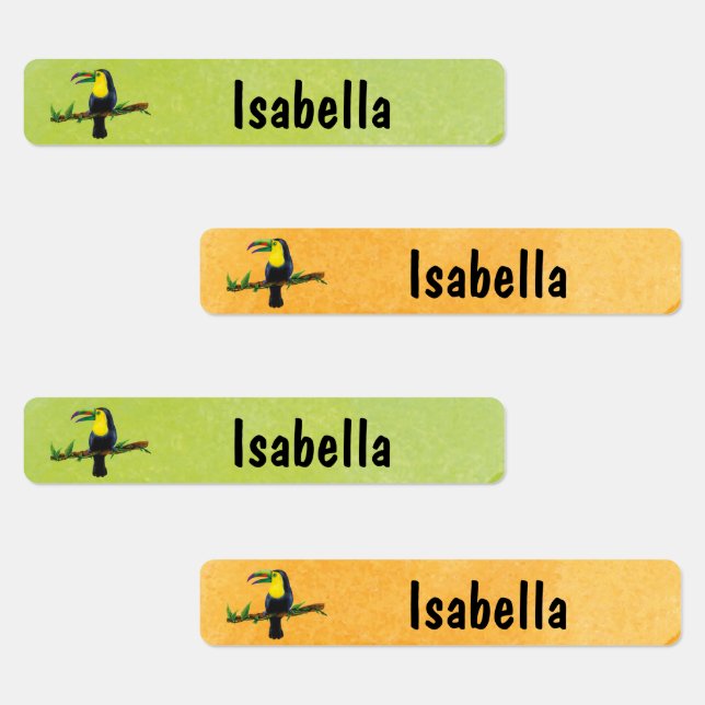Tucan Aquarell | 96 narrow Kids' Labels (Group)