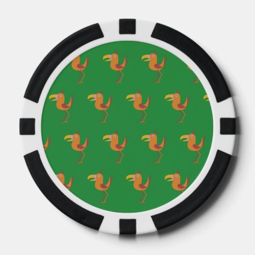 Tucan Bird bright green Poker Chips