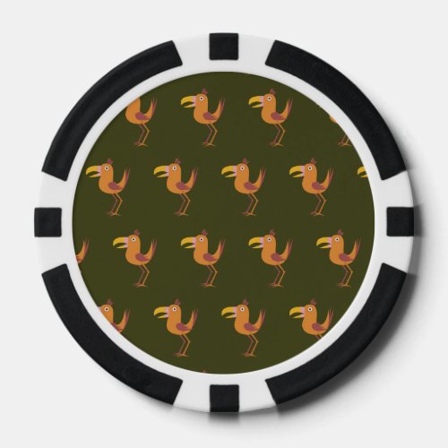 Tucan Bird dark green Poker Chips