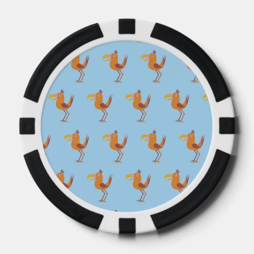 Tucan Bird light blue Poker Chips