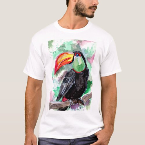 Tucan Bird Watercolor T_Shirt