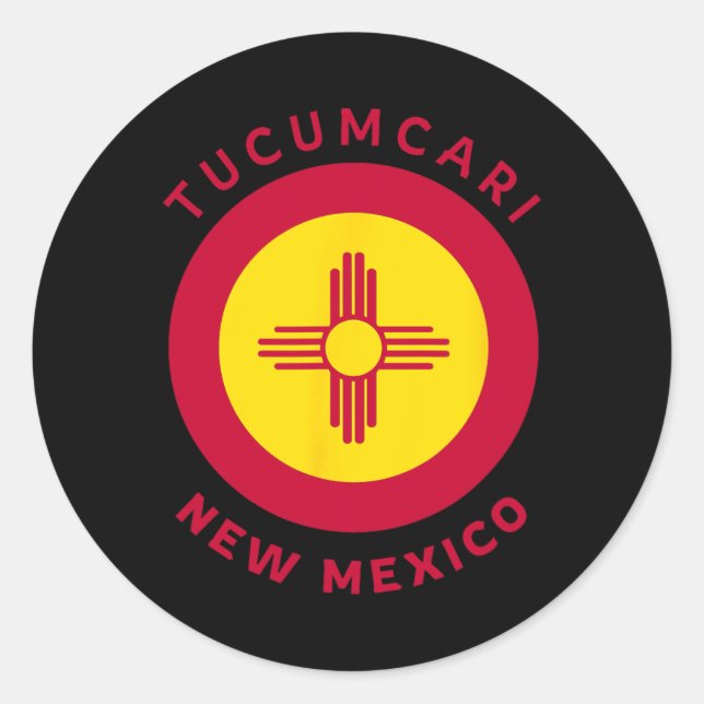 Tucari New Mexico Nm Flag Zia Souvenir  Classic Round Sticker (Front)