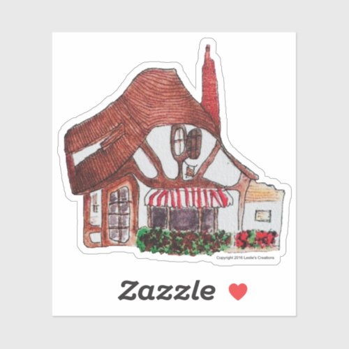 Tuck Box Cottage 3x3 Custom_Cut Vinyl Sticker