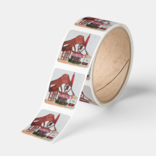 Tuck Box Logo Square Sticker Roll