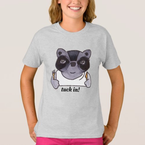 Tuck In Cute Eating Raccoon T_Shirt