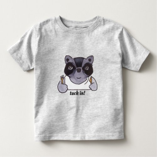 Tuck In Cute Eating Raccoon Toddler T_shirt