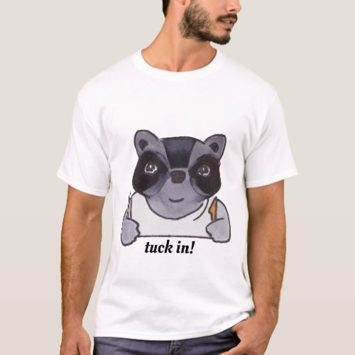 Tuck In Foodie Cute Raccoon T_Shirt