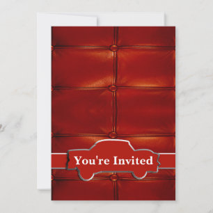 Tuck N Roll Muscle Car Monogram Invitation