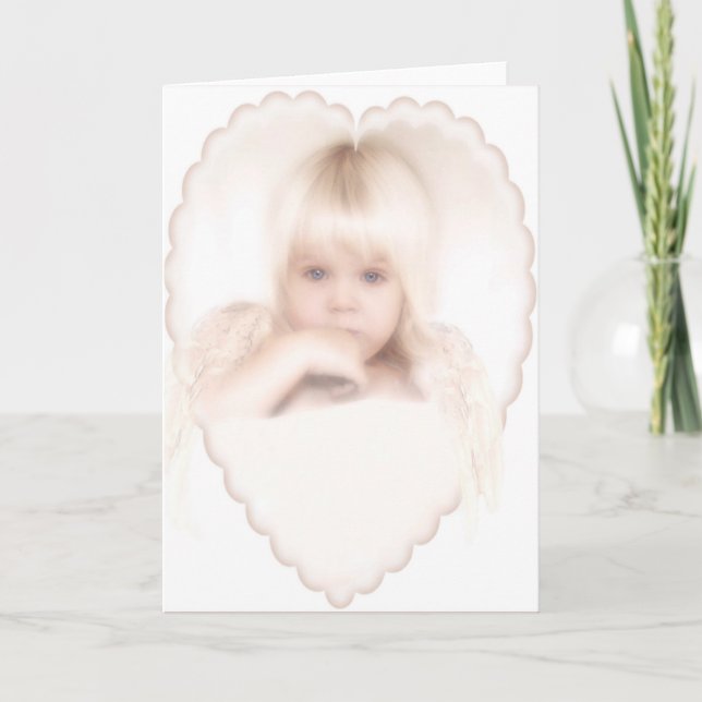 Tucked-In Angel Holiday Card (Front)