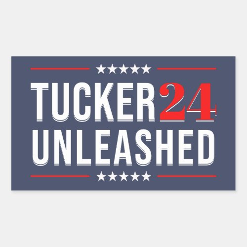 Tucker Carlson Unleashed Parody Political Campaign Rectangular Sticker