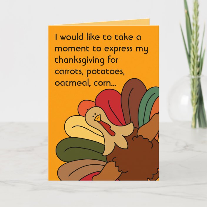 Tucker Turkey Vegetarian Thanksgiving Card | Zazzle.com