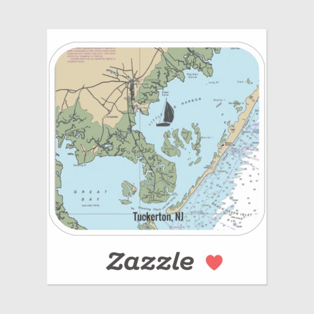 Tuckerton NJ Chart Sticker (Sheet)