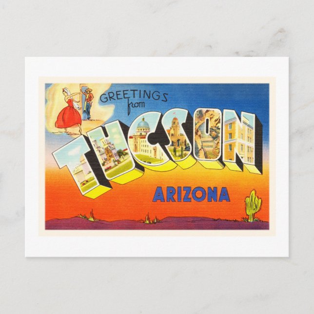 Tucson Arizona AZ Old Vintage Travel Souvenir Postcard (Front)