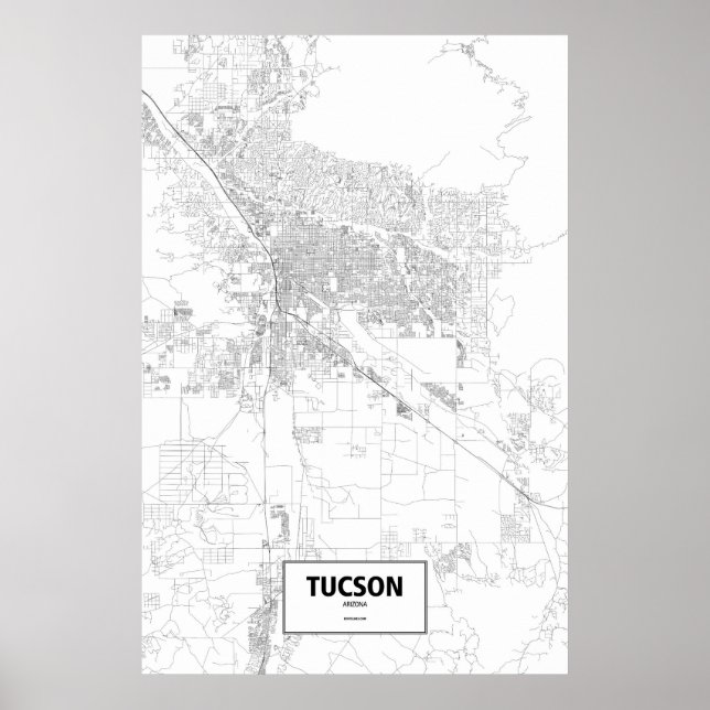Tucson, Arizona (black on white) Poster (Front)