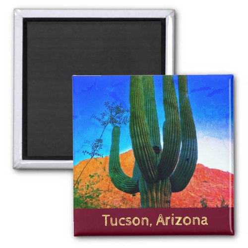 Tucson Arizona Desert Cactus Magnet