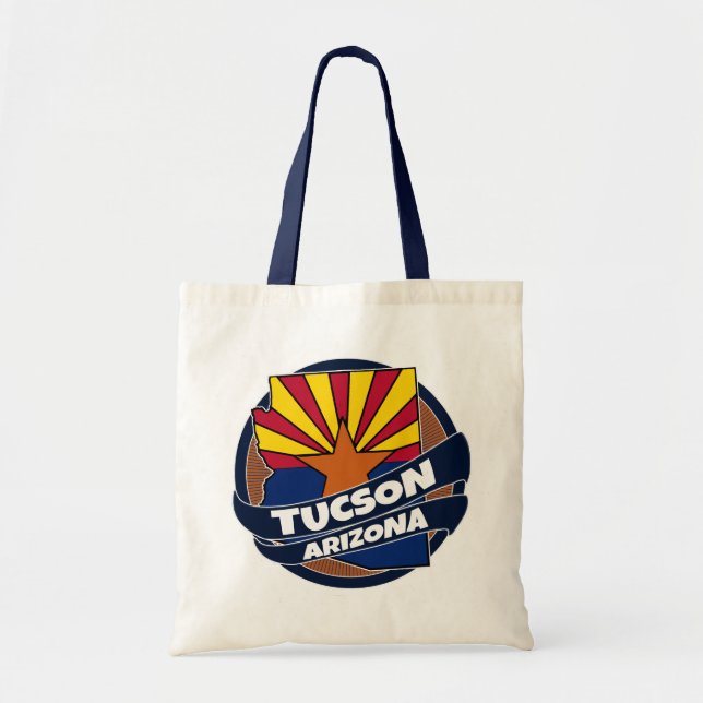 Tucson Arizona flag burst tote bag (Front)