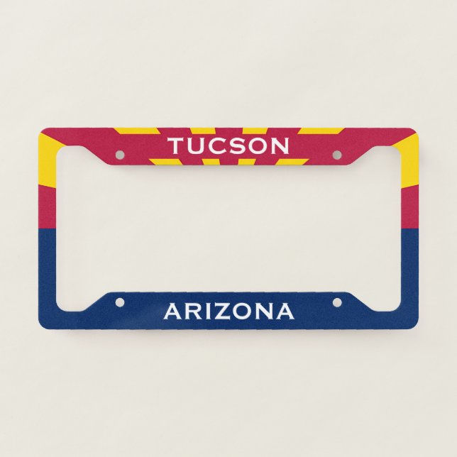 Tucson Arizona Flag   License Plate Frame (Front)