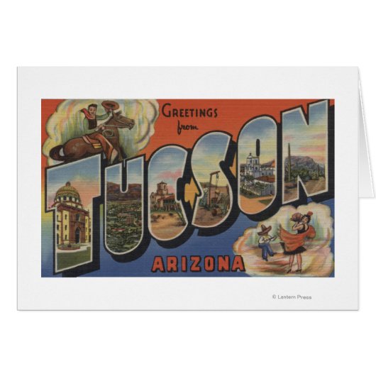 Tucson, Arizona - Large Letter Scenes 2 Cards (Front Horizontal)