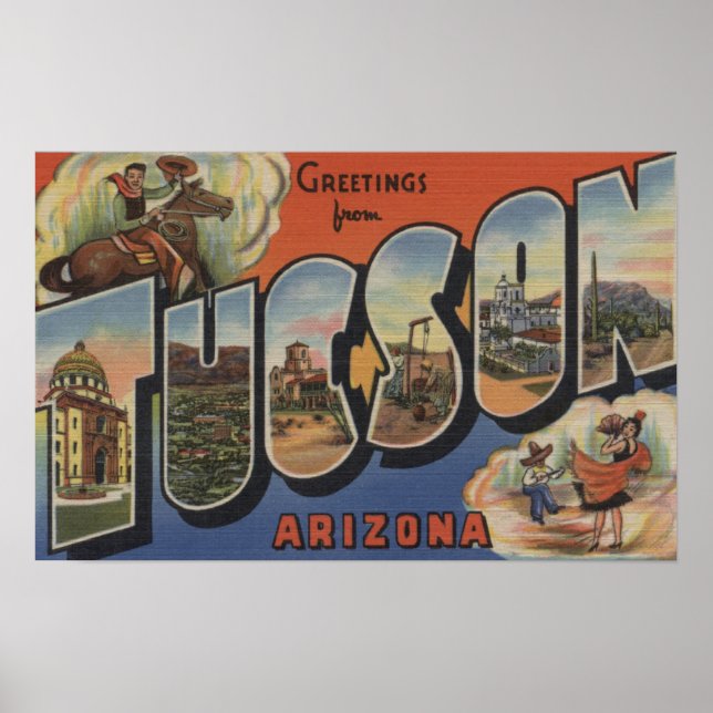 Tucson, Arizona - Large Letter Scenes 2 Poster (Front)