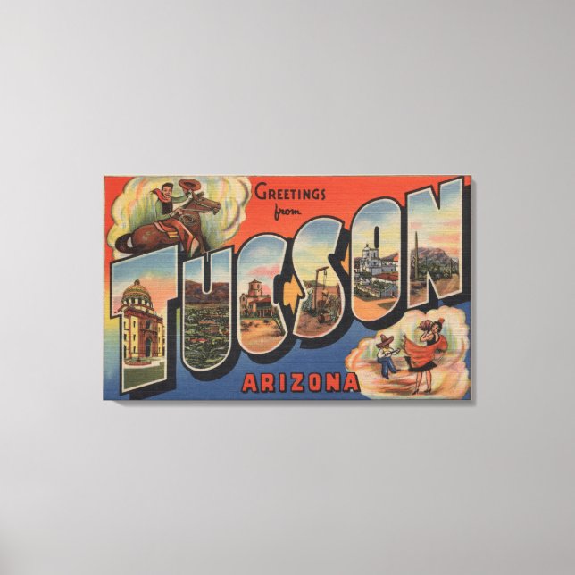 Tucson, Arizona - Large Letter Scenes Canvas Print (Front)