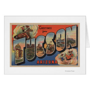 Tucson, Arizona - Large Letter Scenes Cards