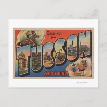Tucson  Arizona - Large Letter Scenes Postcard by LanternPress at Zazzle