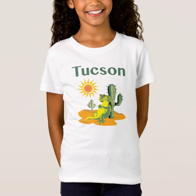 Tucson Arizona Lizard under Saguaro T-Shirt (Front)