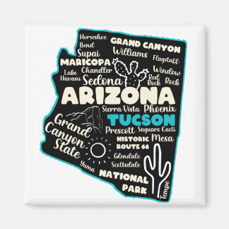Tucson Arizona map Arizona tourism Tucson AZ Magnet