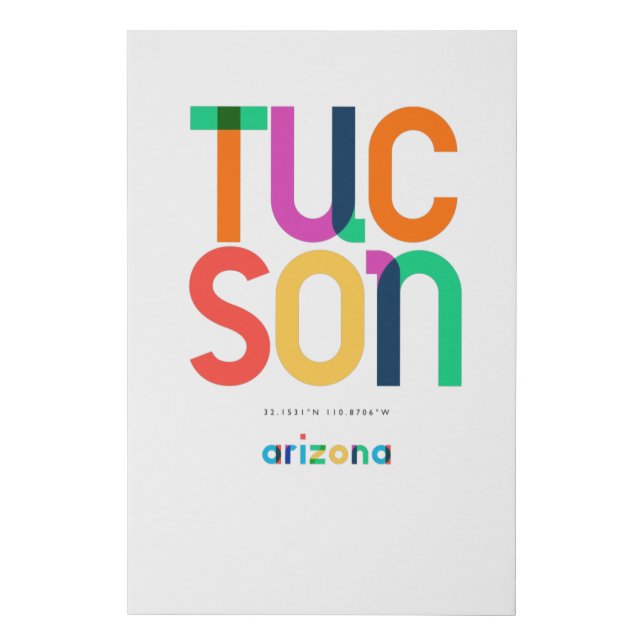 Tucson Arizona Mid Century, Pop Art, Faux Canvas Print (Front)