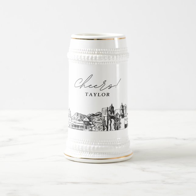 Tucson Arizona Personalized Gift Beer Stein (Center)