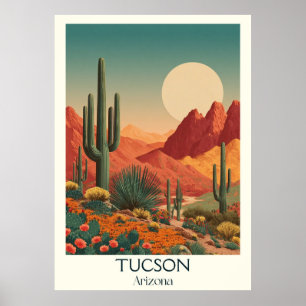 Tucson Arizona Retro Travel Poster Vintage Style
